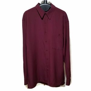 Puritan Maroon Dark Red Casual Button Down Shirt